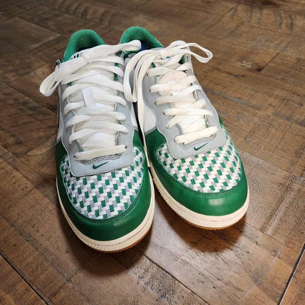 Nike Air Force 1 Low Pine‎ Green Woven Checkerboard 311191-108 Mens 9.5 2006 - Picture 3 of 7